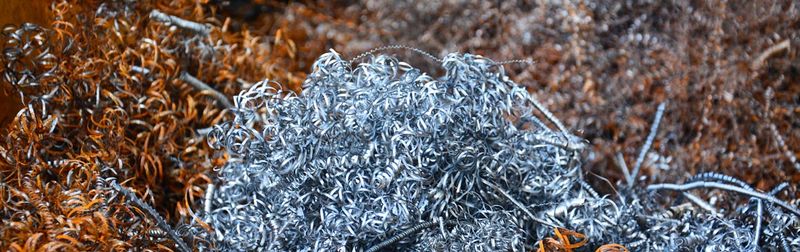 closeup of metal shavings